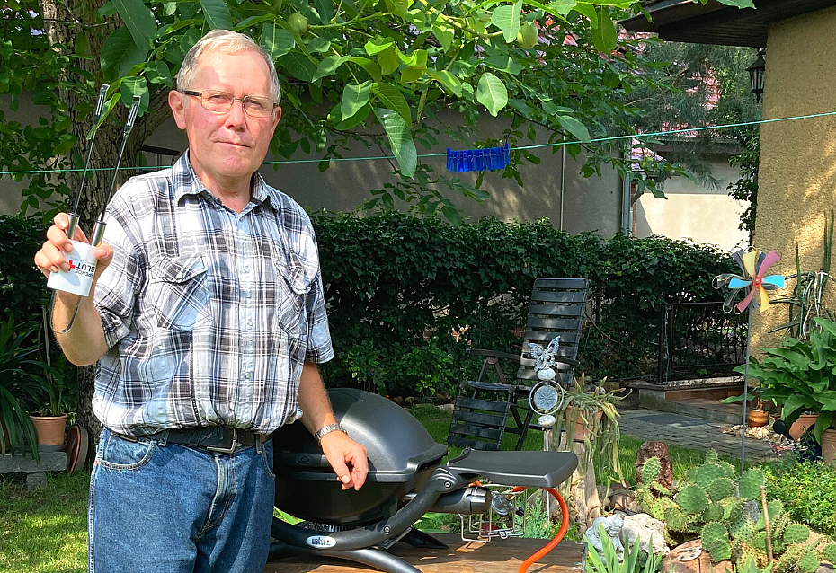 Blustpender Reiner Hauserhat mit dem Gewinn eines Grills von Weber überhaupt nicht gerechnet