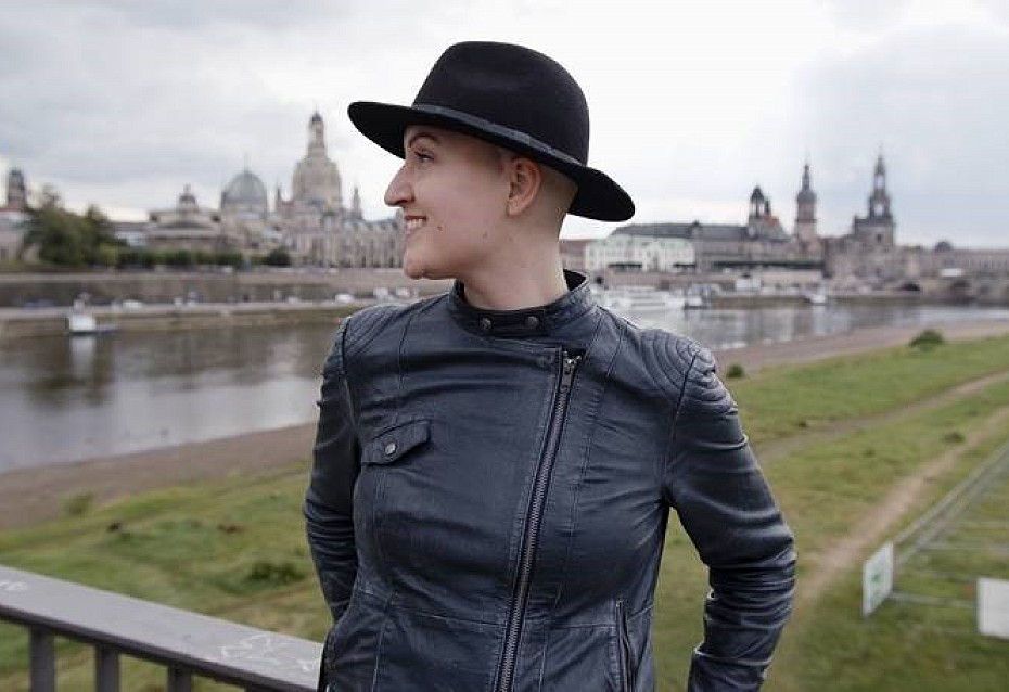 Laura Herzog bei den Dreharbeiten zum Kampagnenvideo It's a match