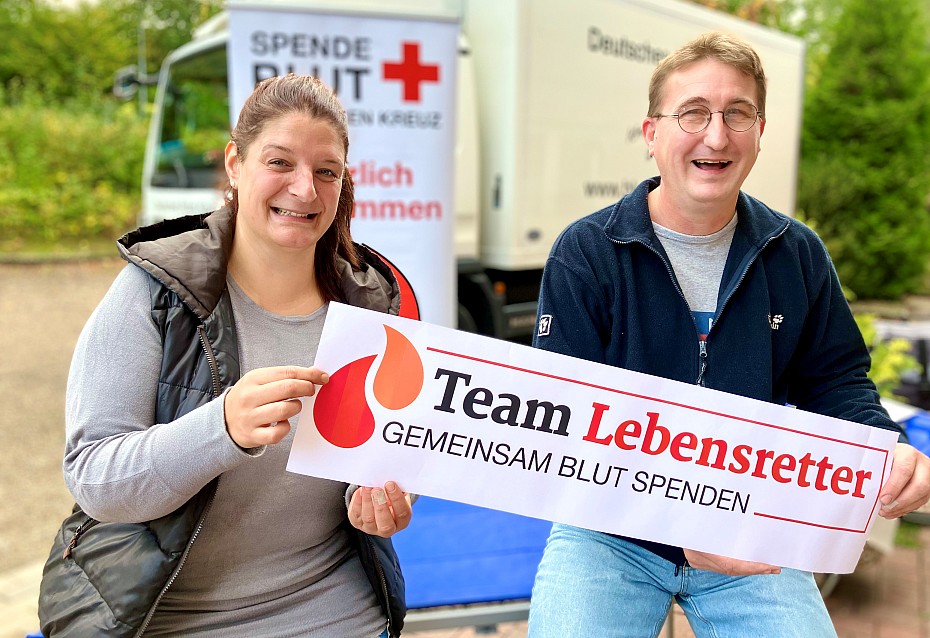 Team Lebensretter in Malente mit DRK-Blutspender Michael Leusch