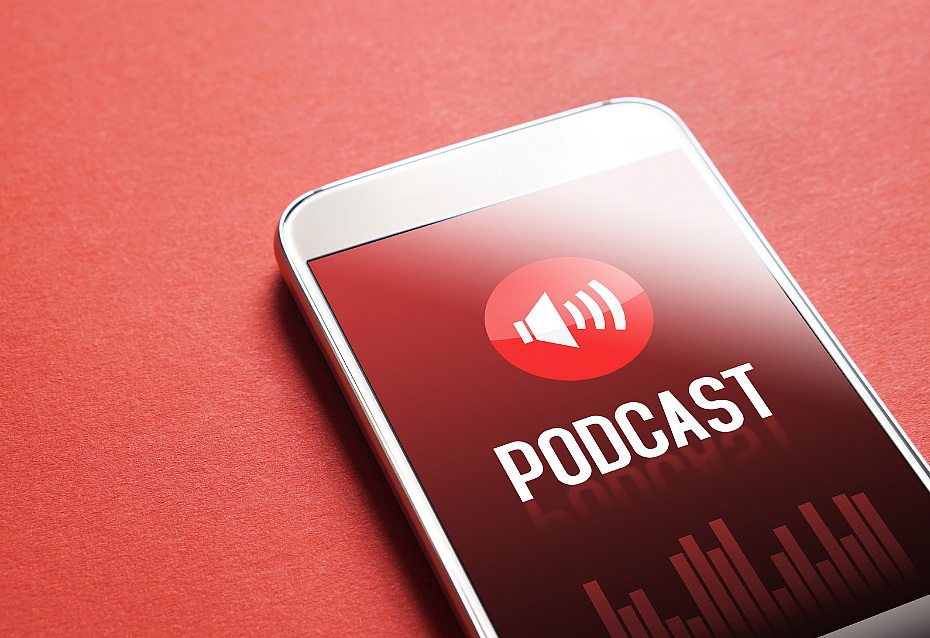 Smartphone mit Podcast