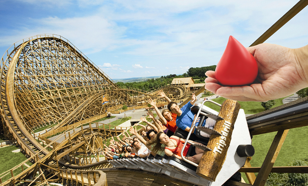 Blutspende Erlebnispark Tripsdrill Achterbahn