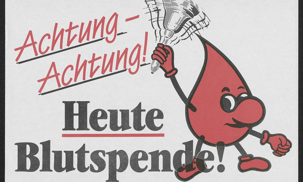 Historisches Plakat zur Blutspende