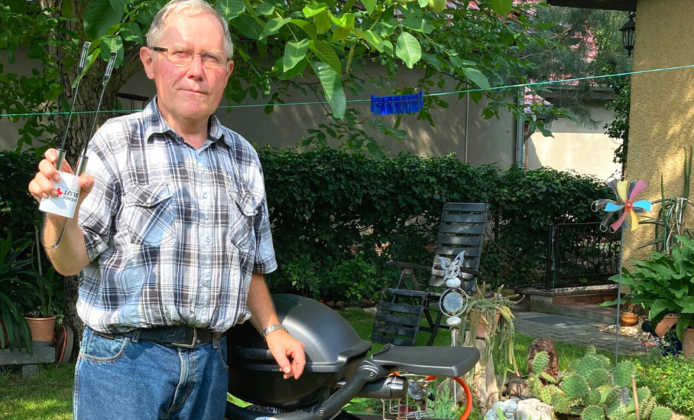 Blustpender Reiner Hauserhat mit dem Gewinn eines Grills von Weber überhaupt nicht gerechnet