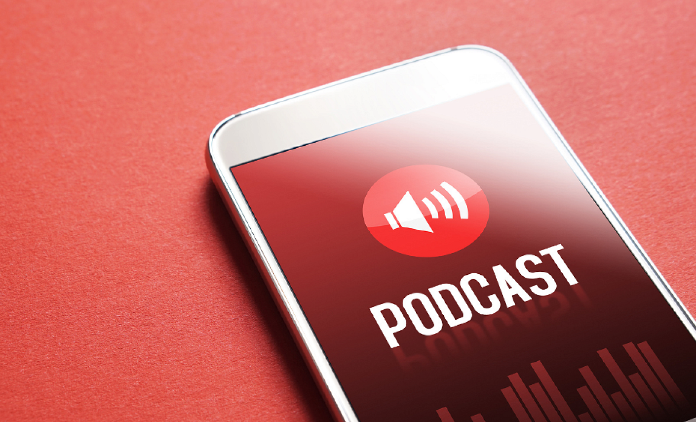 Smartphone mit Podcast