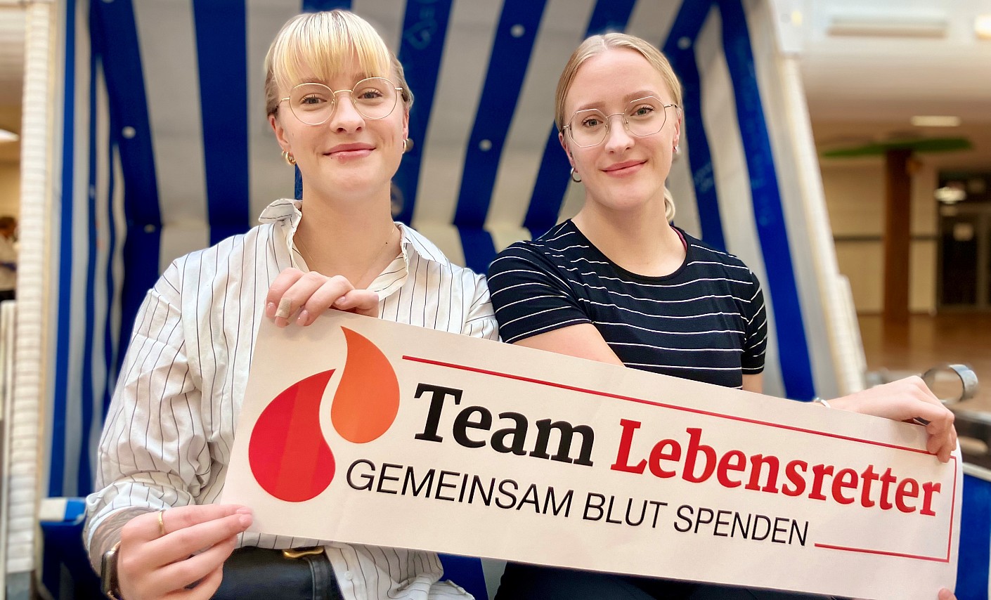 Mia und Pia sind ein perfektes Team Lebensretter Team Lebensretter-DRK-Blutspende-Blutspenderin