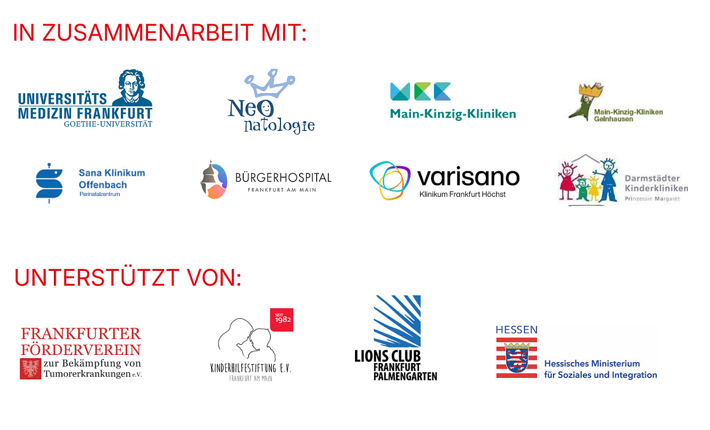 Übersicht der Frauenmilchbank Partner Kliniken und Förderer