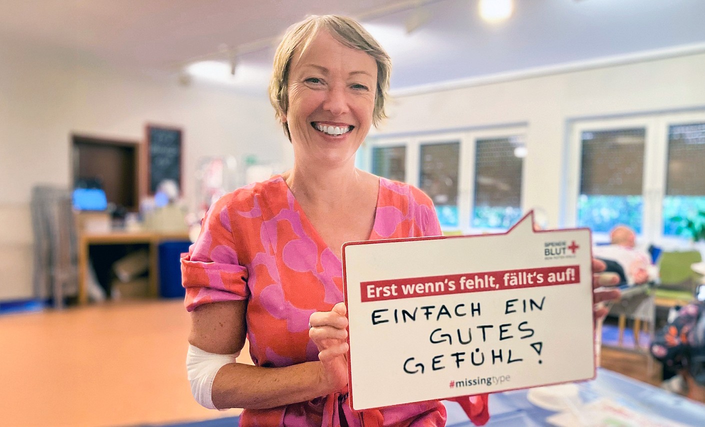 blutspenderin-plakat-whiteboard-gutes-gefühl