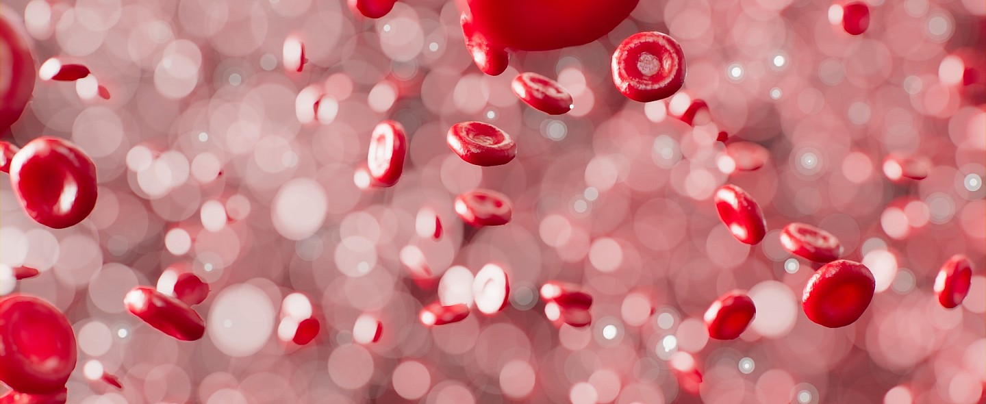 Grafik mit roten Blutkörperchen