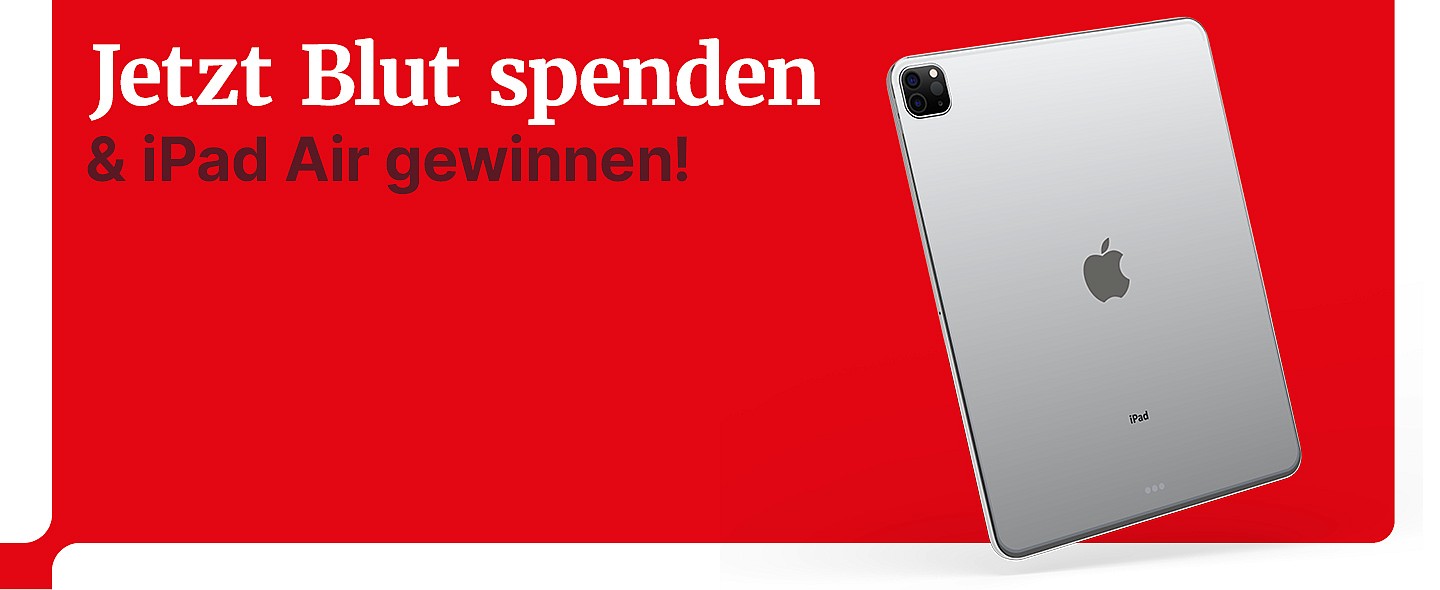 Blut spenden und mit etwas Glück eines von zehn iPad Airs gewinnen