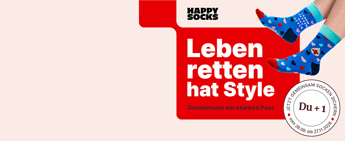DRK-Blutspendedienst mit einer Happy Socks Spender-Aktion