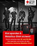Aktion vom DRK-Blutspendedienst mit der Metal-Band Metallica | Exklusive T-Shirts auf ausgewählten Terminen in Frankfurt und Umgebung