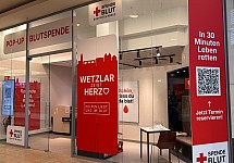 Pop-up-Blutspende Wetzlar Außenansicht