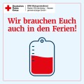 Wir brauchen Euch auch in den Ferien! Blutbeutel, Instagram & Facebook Feed 1:1